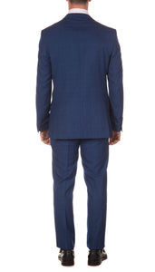 Morgan Slim Fit Blue Plaid 2 Piece Suit - Ferrecci USA 