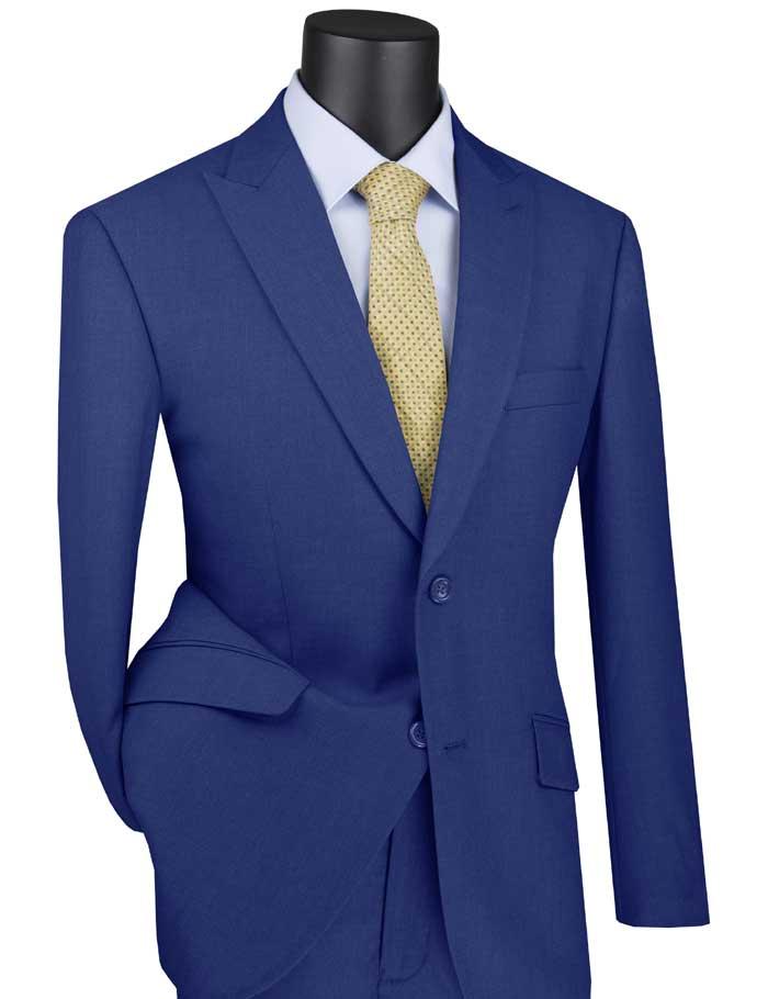 Blue Modern Fit Peak Lapel Suit