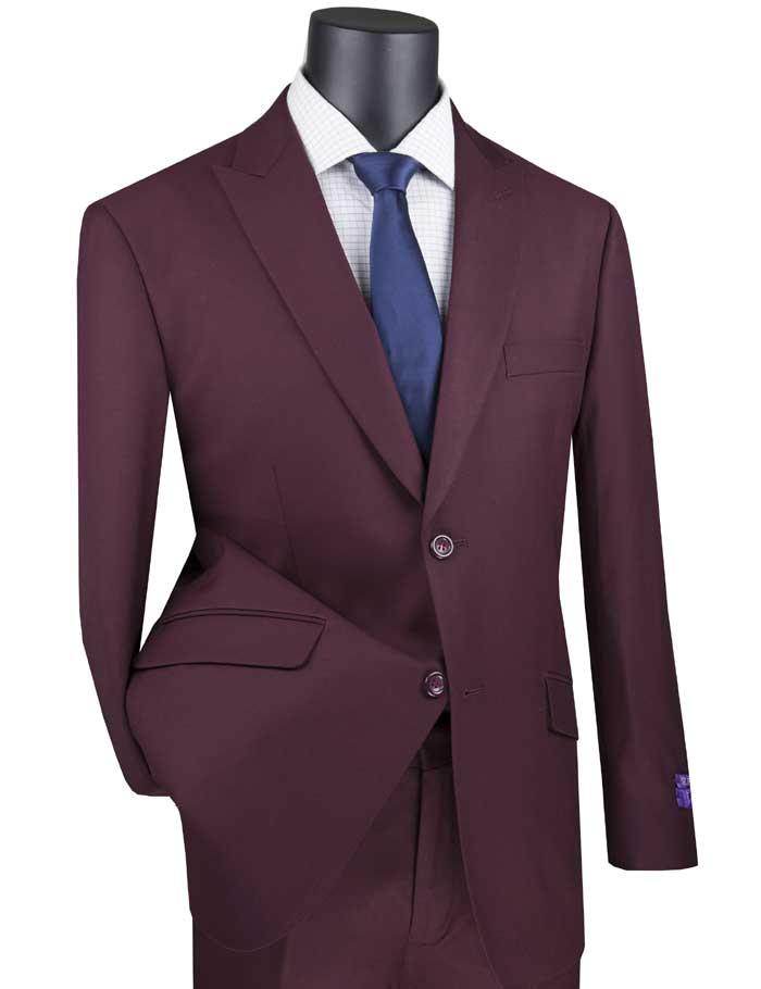 Maroon Modern Fit Peak Lapel Suit