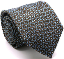 Load image into Gallery viewer, Mens Dads Classic Brown Geometric Circle Pattern Business Casual Necktie &amp; Hanky Set OO-4 - Ferrecci USA 
