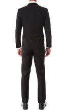 Load image into Gallery viewer, Oslo Black Notch Lapel 2 Piece Slim Fit Suit - Ferrecci USA 
