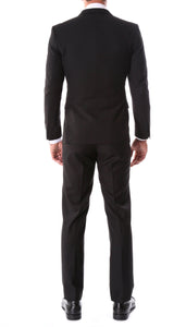 Oslo Black Notch Lapel 2 Piece Slim Fit Suit - Ferrecci USA 