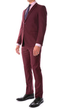 Load image into Gallery viewer, Oslo Burgundy Notch Lapel 2 Piece Slim Fit Suit - Ferrecci USA 
