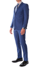Load image into Gallery viewer, Oslo Indigo Blue Slim Fit Notch Lapel 2 Piece  Suit - Ferrecci USA 
