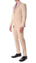 Load image into Gallery viewer, Oslo Tan Notch Lapel 2 Piece Suit Slim Fit - Ferrecci USA 
