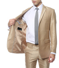 Load image into Gallery viewer, Oxford Champagne Sharkskin Slim Fit Suit - Ferrecci USA 
