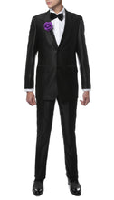 Load image into Gallery viewer, Oxford Black Sharkskin Slim Fit Suit - Ferrecci USA 
