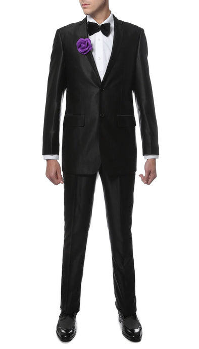 Oxford Black Sharkskin Slim Fit Suit - Ferrecci USA 