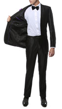 Load image into Gallery viewer, Oxford Black Sharkskin Slim Fit Suit - Ferrecci USA 
