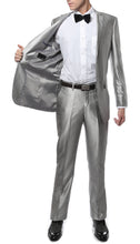 Load image into Gallery viewer, Oxford Silver Sharkskin Slim Fit Suit - Ferrecci USA 
