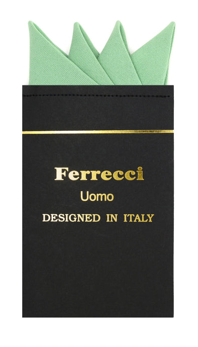 Pre-Folded Microfiber Basil Handkerchief Pocket Square - Ferrecci USA 