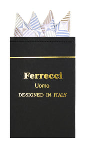 Pre-Folded Microfiber Silver Grey Polkadot Handkerchief Pocket Square - Ferrecci USA 