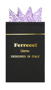 Pre-Folded Microfiber Lavender Tear Drop Handkerchief Pocket Square - Ferrecci USA 