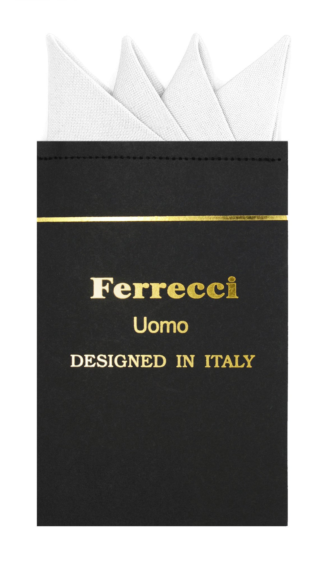 Pre-Folded Microfiber New White Handkerchief Pocket Square - Ferrecci USA 