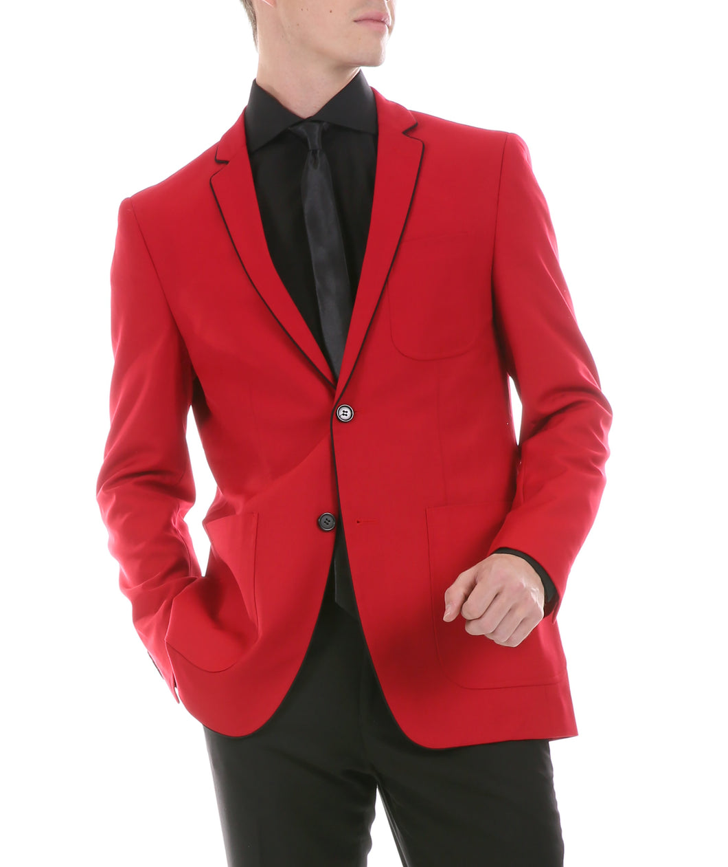 Porter Red Men's Slim Fit Blazer - Ferrecci USA 