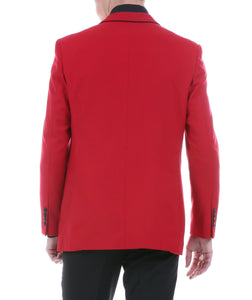 Porter Red Men's Slim Fit Blazer - Ferrecci USA 