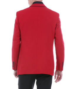 Mens Porter Red Slim Fit Blazer - Ferrecci USA 