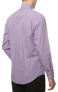 Purple Gingham Check Dress Shirt - Slim Fit - Ferrecci USA 