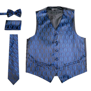 Ferrecci Mens PV100 - Black/Blue Vest Set - Ferrecci USA 