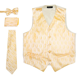 Ferrecci Mens PV100 - Gold/Creme Vest Set - Ferrecci USA 