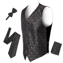 Load image into Gallery viewer, Ferrecci Mens PV50-1 Black Silver Vest Set - Ferrecci USA 
