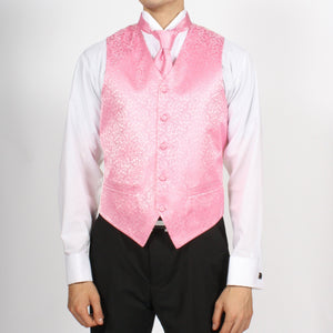 Ferrecci Mens PV50-11 Pink White Vest Set - Ferrecci USA 