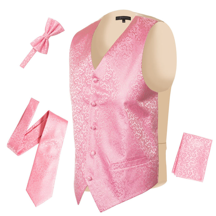 Ferrecci Mens PV50-10 Pink Cream Vest Set - Ferrecci USA 