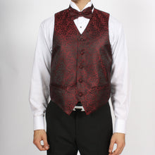 Load image into Gallery viewer, Ferrecci Mens PV50-2 Burgundy Black Vest Set - Ferrecci USA 
