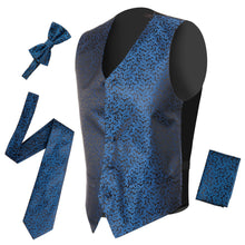 Load image into Gallery viewer, Ferrecci Mens PV50-3 Blue Black Vest Set - Ferrecci USA 
