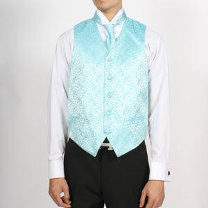 Ferrecci Mens PV50-6 Turquoise Vest Set - Ferrecci USA 