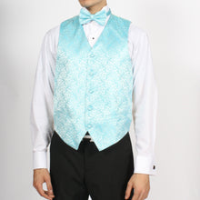 Load image into Gallery viewer, Ferrecci Mens PV50-5 Turquoise Cream Vest Set - Ferrecci USA 
