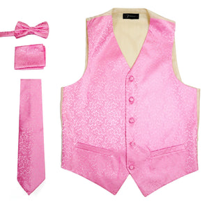 Ferrecci Mens PV50-10 Pink Cream Vest Set - Ferrecci USA 