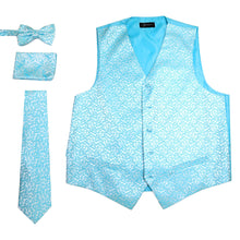 Load image into Gallery viewer, Ferrecci Mens PV50-6 Turquoise Vest Set - Ferrecci USA 
