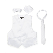 Load image into Gallery viewer, Premium Boys White Solid Vest 600 - Ferrecci USA 
