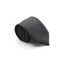 Load image into Gallery viewer, Slim Plaid Grey and Blue  Necktie &amp; Handkerchief - Ferrecci USA 
