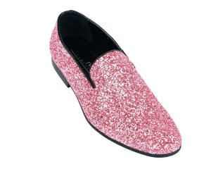 Sparkle Slip On Men's  Shoes Color Pink