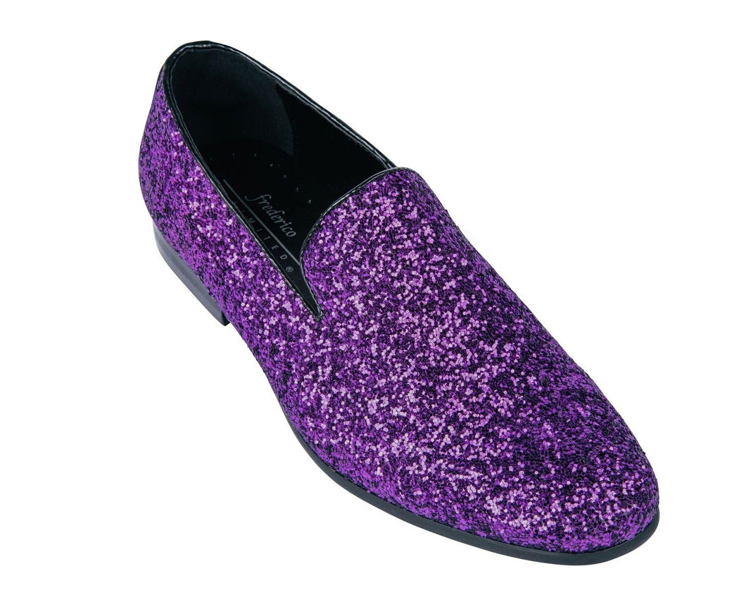 Sparkle Slip On Men's  Shoes Color Purple