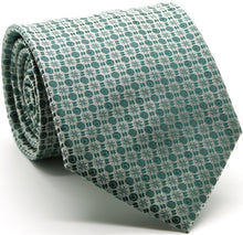 Load image into Gallery viewer, Mens Dads Classic Green Geometric Pattern Business Casual Necktie &amp; Hanky Set R-8 - Ferrecci USA 

