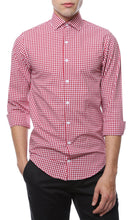 Load image into Gallery viewer, Red Gingham Check Dress Shirt - Slim Fit - Ferrecci USA 
