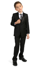 Load image into Gallery viewer, Boys Reno JR 5pc Black Shawl Tuxedo Set - Ferrecci USA 
