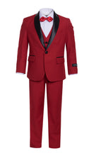 Load image into Gallery viewer, Boys Reno JR 5pc Red Shawl Tuxedo Set - Ferrecci USA 
