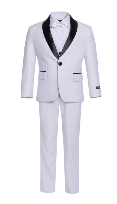 Boys Reno JR 5pc White Shawl Tuxedo Set - Ferrecci USA 