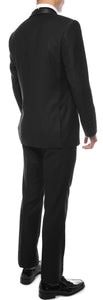 Ferrecci Men's Reno Black Slim Fit Shawl Lapel 2 Piece Tuxedo Suit Set - Ferrecci USA 