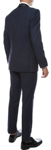 Ferrecci Men's Reno Navy Slim Fit Shawl Lapel 2 Piece Tuxedo Suit Set - Ferrecci USA 