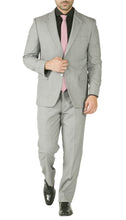 Load image into Gallery viewer, Rod Premium Light Grey Wool 2 Piece Suit Stain Resistant Traveler Suit - w 2 Pairs of Pants - Ferrecci USA 
