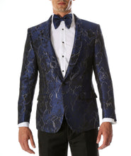 Load image into Gallery viewer, Men&#39;s Romi Blue Modern Fit Shawl Collar Tuxedo Blazer - Ferrecci USA 
