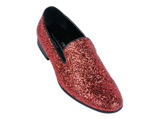 Sparkle Slip On Men's Shoes Color Red