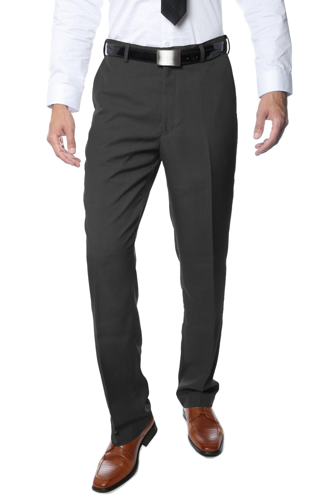 Premium Mens MPR101 Charcoal Regular Fit Pants - Ferrecci USA 