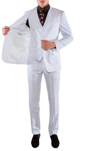 Savannah White Slim Fit Two Button Notch Lapel Suit With Vest - Ferrecci USA 