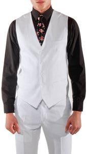 Savannah White Slim Fit Two Button Notch Lapel Suit With Vest - Ferrecci USA 